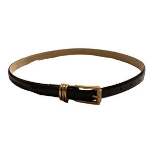 Genuine Leather Belt with Golden Hardware